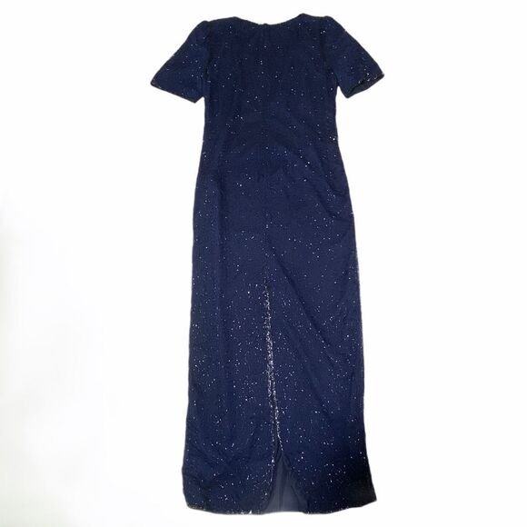LAURENCE Kazar Blue Beaded Silk Maxi Dress Medium - Picture 5 of 12